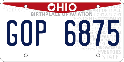 OH license plate GOP6875