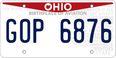 OH license plate GOP6876