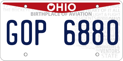 OH license plate GOP6880