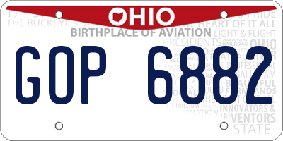 OH license plate GOP6882