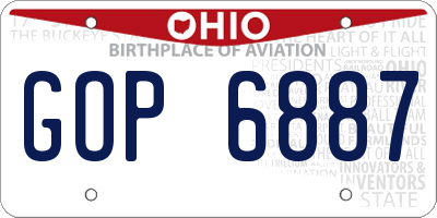 OH license plate GOP6887