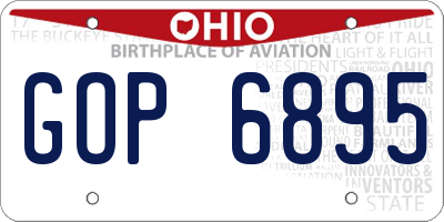 OH license plate GOP6895