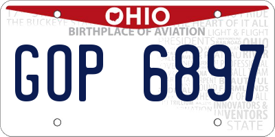 OH license plate GOP6897