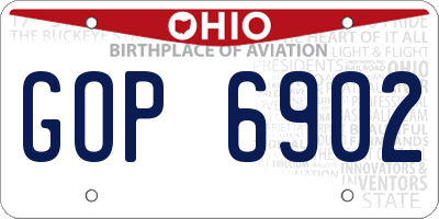 OH license plate GOP6902