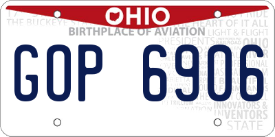 OH license plate GOP6906