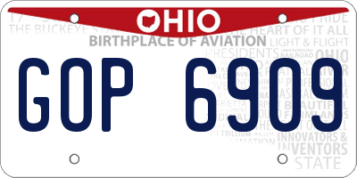 OH license plate GOP6909