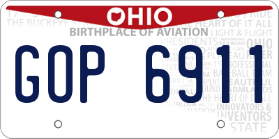 OH license plate GOP6911