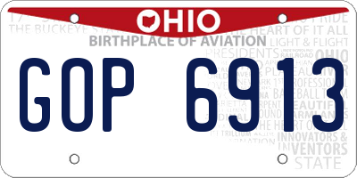 OH license plate GOP6913