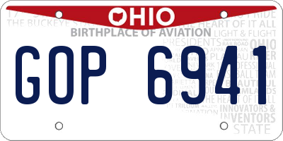 OH license plate GOP6941