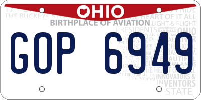 OH license plate GOP6949