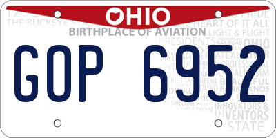 OH license plate GOP6952