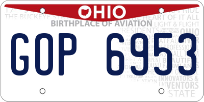 OH license plate GOP6953