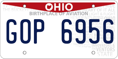 OH license plate GOP6956