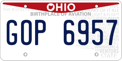 OH license plate GOP6957
