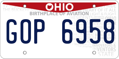 OH license plate GOP6958