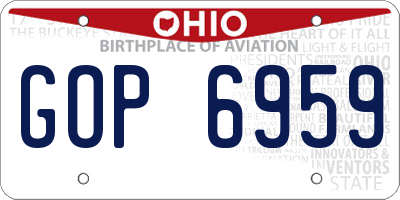 OH license plate GOP6959
