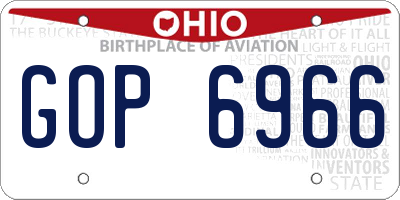 OH license plate GOP6966