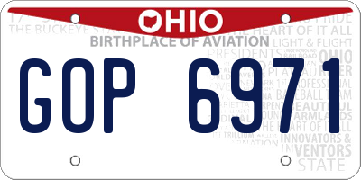 OH license plate GOP6971
