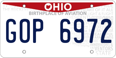 OH license plate GOP6972
