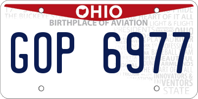 OH license plate GOP6977