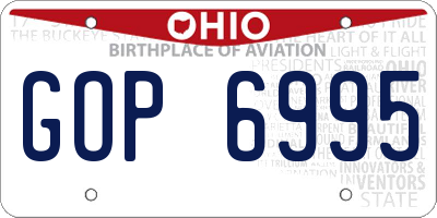 OH license plate GOP6995