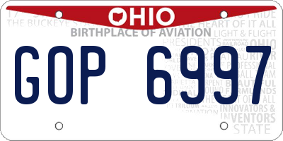 OH license plate GOP6997