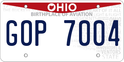 OH license plate GOP7004