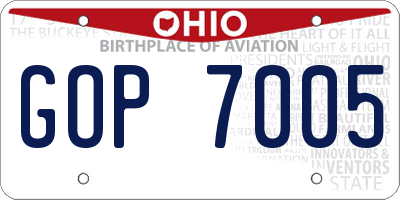 OH license plate GOP7005