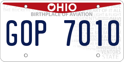 OH license plate GOP7010