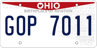 OH license plate GOP7011