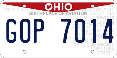 OH license plate GOP7014