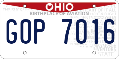 OH license plate GOP7016