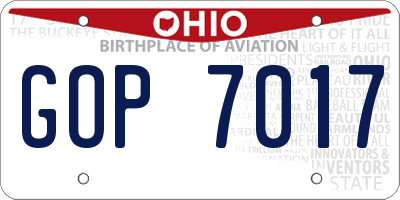 OH license plate GOP7017
