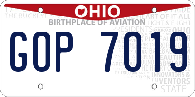 OH license plate GOP7019