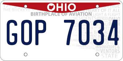 OH license plate GOP7034