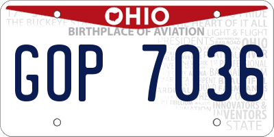 OH license plate GOP7036