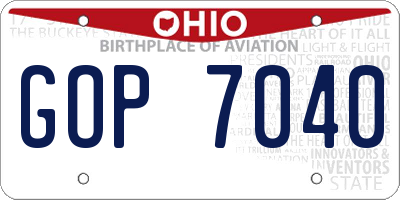OH license plate GOP7040