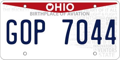 OH license plate GOP7044