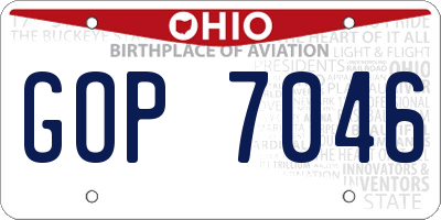 OH license plate GOP7046