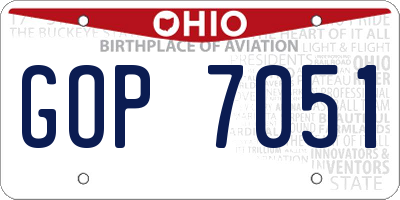 OH license plate GOP7051