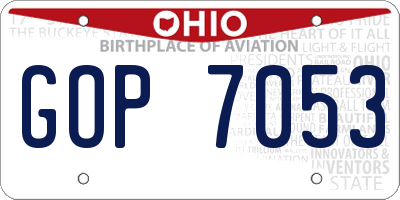 OH license plate GOP7053