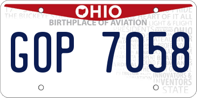 OH license plate GOP7058