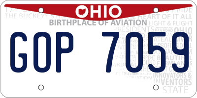OH license plate GOP7059