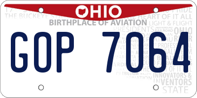 OH license plate GOP7064