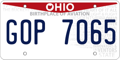 OH license plate GOP7065