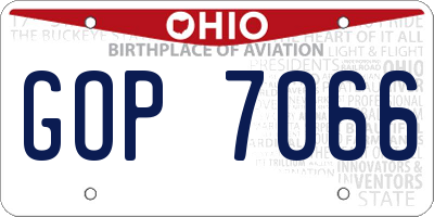 OH license plate GOP7066