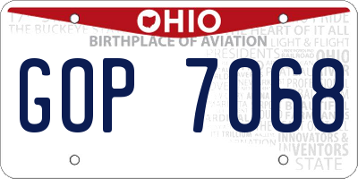 OH license plate GOP7068