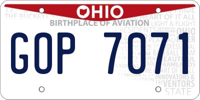 OH license plate GOP7071
