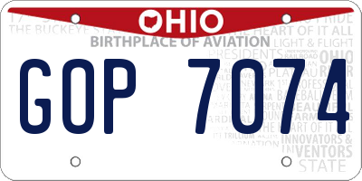 OH license plate GOP7074