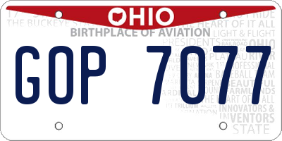 OH license plate GOP7077